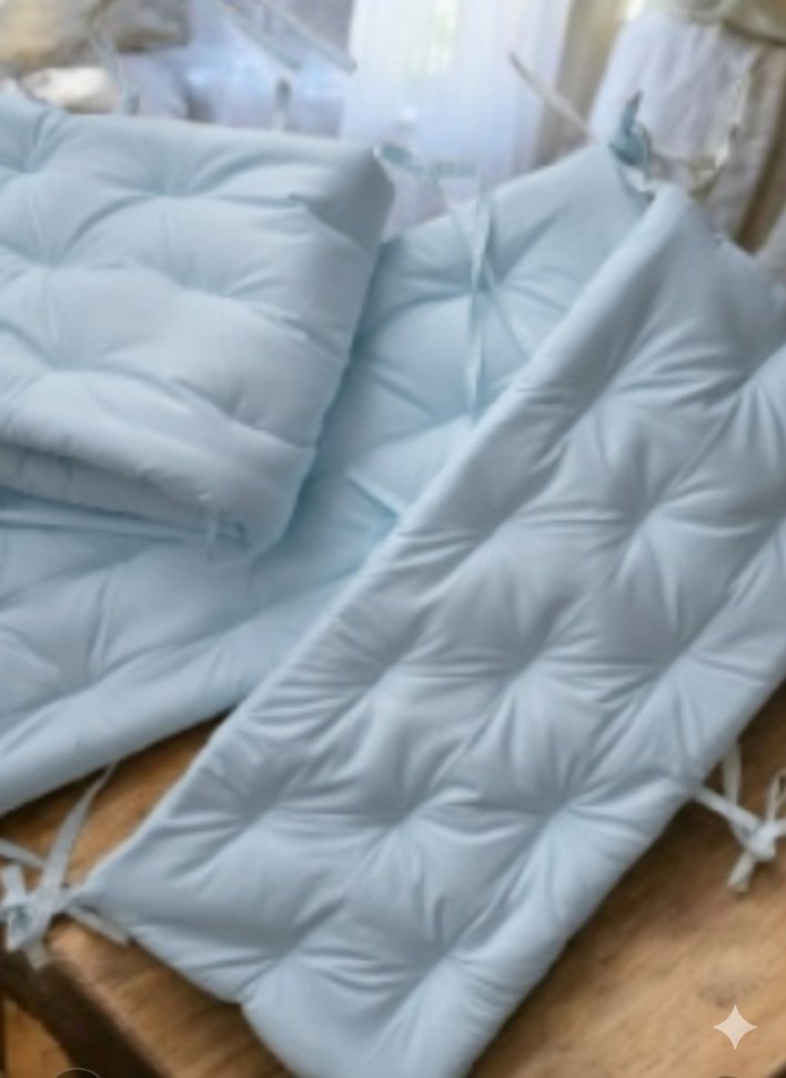 Mavi Pamuklu Bebek Uyku Minderi - Görsel 2