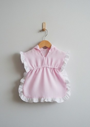 Kız Çocuk Pembe Kapüşonlu Bornoz - Görsel 4