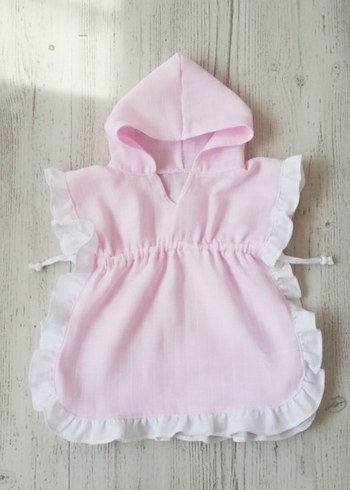 Kız Çocuk Pembe Kapüşonlu Bornoz - Görsel 2