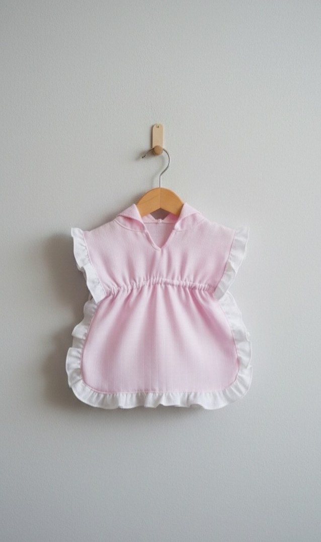 Kız Çocuk Pembe Kapüşonlu Bornoz - Görsel 4