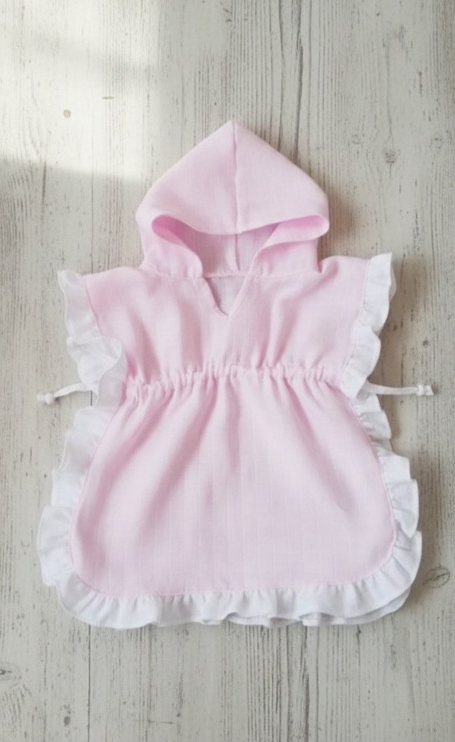 Kız Çocuk Pembe Kapüşonlu Bornoz - Görsel 2