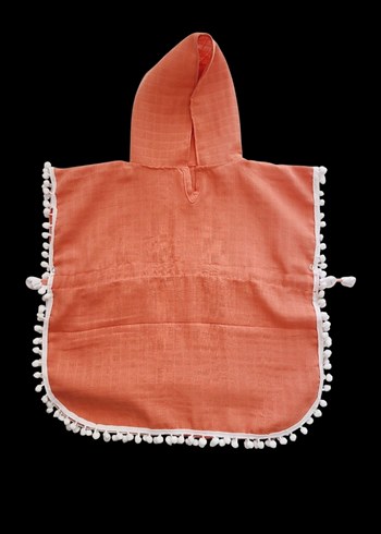 Turuncu Bohem Kız Çocuk Panço - Görsel 3