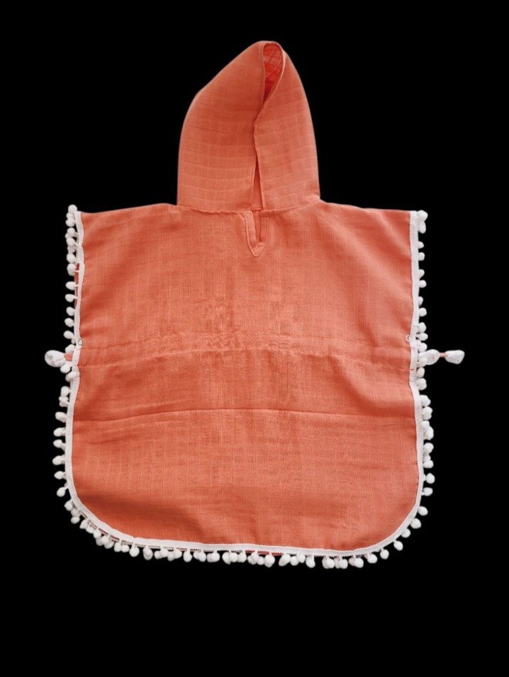 Turuncu Bohem Kız Çocuk Panço - Görsel 3