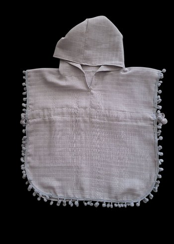 Gri Örgü Kız Çocuk Panço - Görsel 5