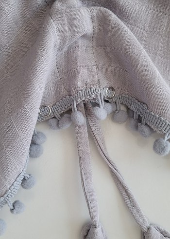 Gri Örgü Kız Çocuk Panço - Görsel 2