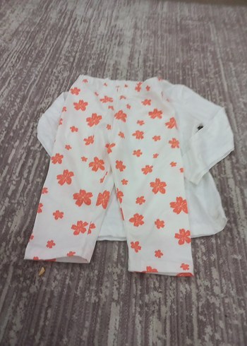 LC Waikiki Beyaz Renkli Çiçek Desenli Kız Bebek Takımı
