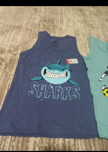 Erkek Çocuk Baskılı atlet Gri ve Mavi - Görsel 6