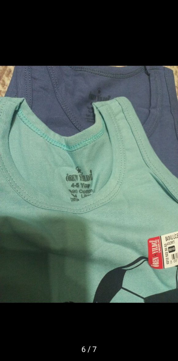 Erkek Çocuk Baskılı atlet Gri ve Mavi - Görsel 5