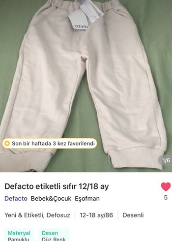 Defacto Beyaz Erkek Bebek Eşofman Altı