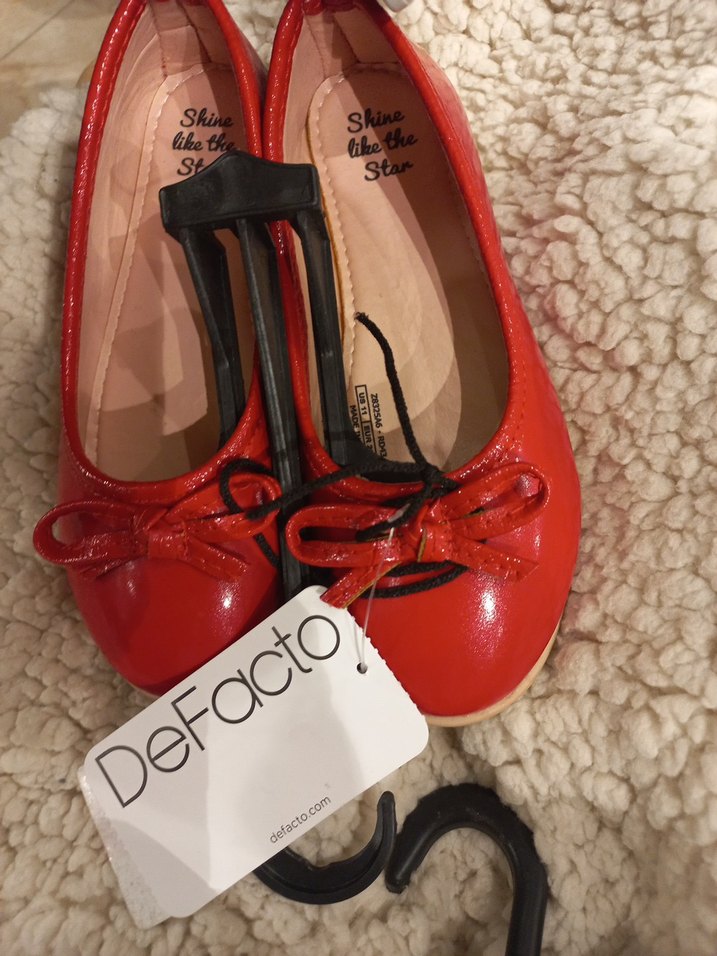 Kız Çocuk Kırmızı Tokalı Babet Ayakkabı - Görsel 4