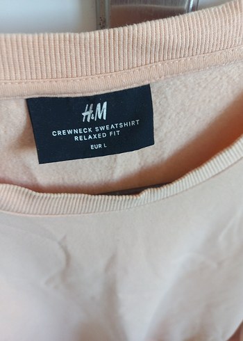 H&M Bej erkekUzun Kollu Salaş Sweatshirt