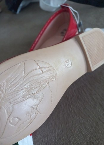 Kırmızı Lastikli Kız Babet Ayakkabı - Görsel 4