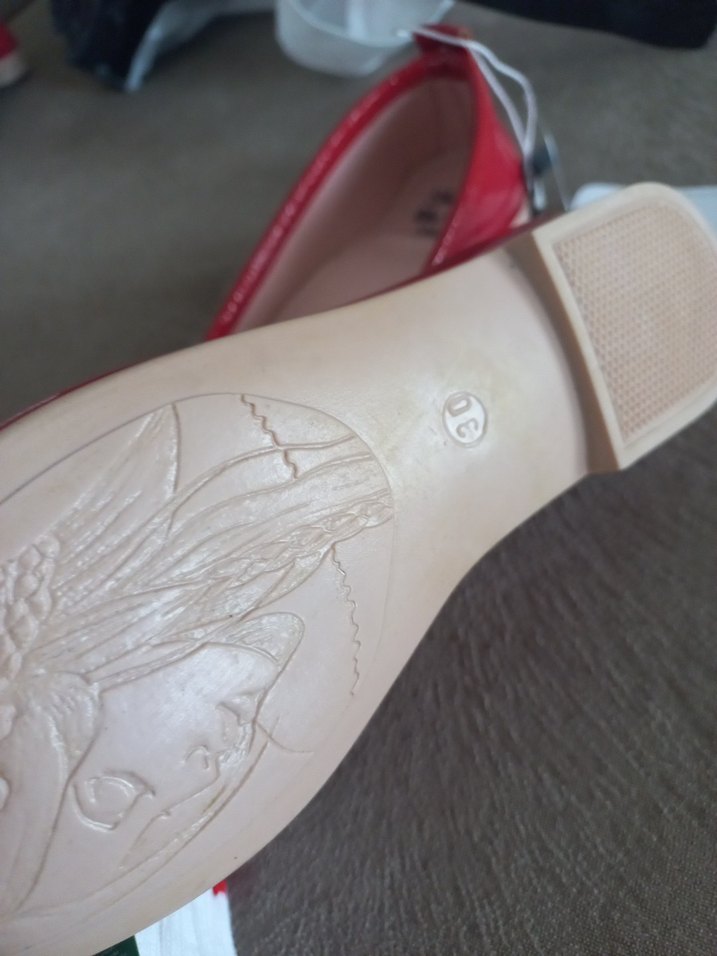 Kırmızı Lastikli Kız Babet Ayakkabı - Görsel 4