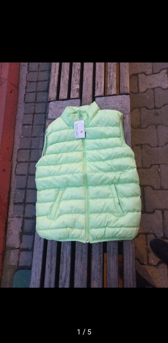 Kız Çocuk Pastel Yeşil Fermuarlı Yelek - Görsel 3