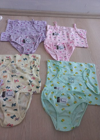 Çocuklar için Renkli Baskılı Atlet ve Külot Seti - Görsel 14