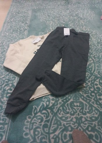 Gri Baskılı Erkek Sweatshirt ve Eşofman Takımı - Görsel 4