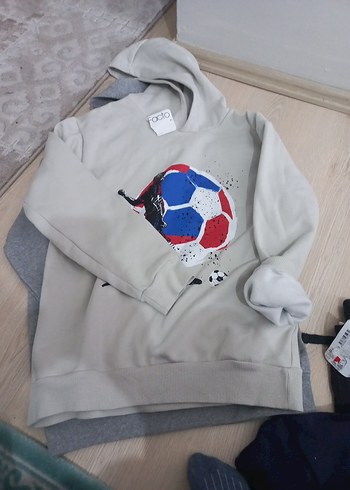 Gri Kapüşonlu Uzun Kollu Sweatshirt 1 adet - Görsel 5