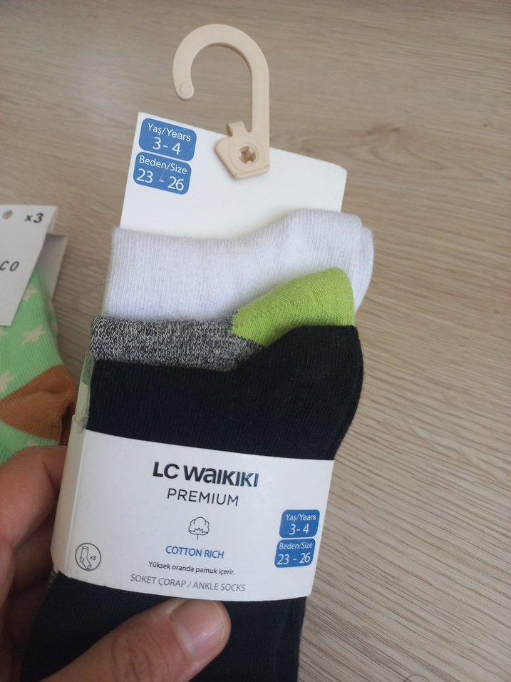 LC Waikiki Renkli Kız Çorapları Seti 3 cift - Görsel 5