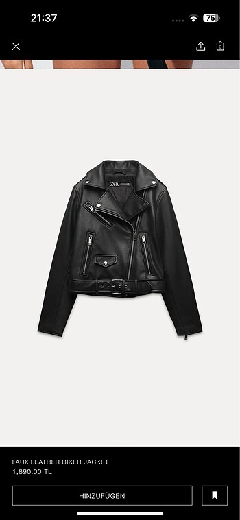 Zara Deri Biker Ceket