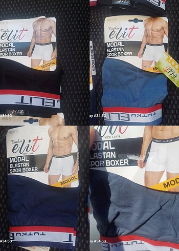 Erkek Mavi Baskılı Modal Elastan Boxer