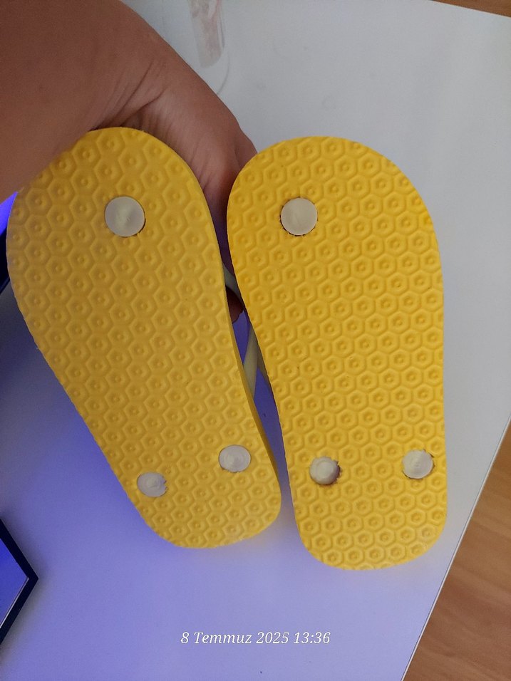 Sarı Baskılı Kız Çocuk Terliği, Tokalı - Görsel 3