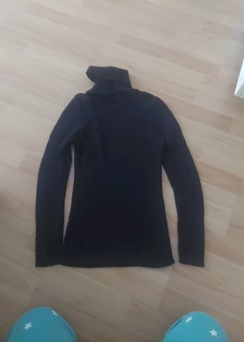 Siyah Balıkçı Yaka Kadın Kazak - Görsel 4