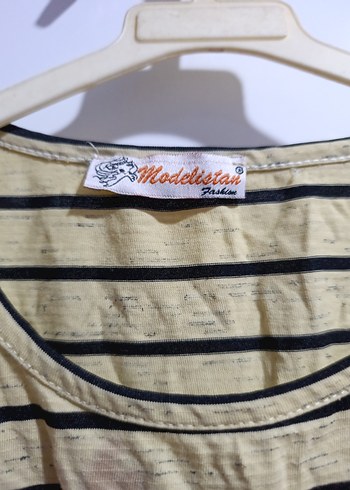 Kız Çocuk Çizgili Kısa Kollu Tişört - Görsel 6