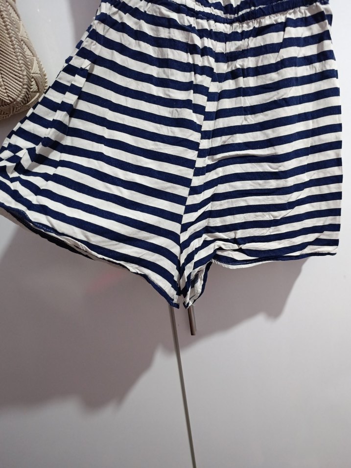 Çizgili Straplez Mini Tulum - Görsel 4