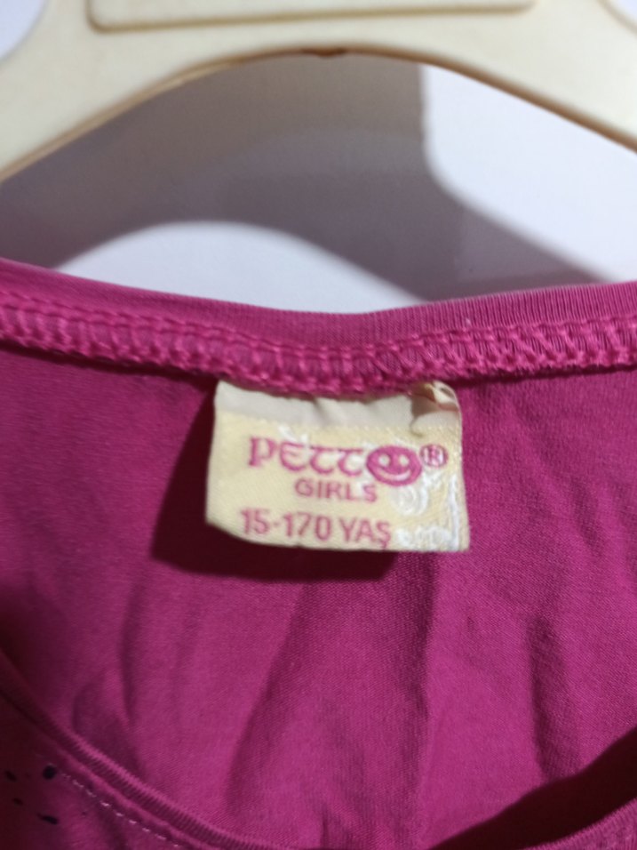 Pullu Baskılı Kız Çocuk Kısa Kollu Tişört - Görsel 5