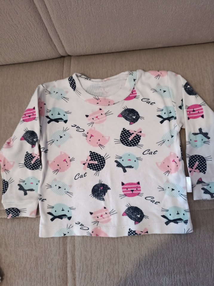 Beyaz Pastel Baskılı Örgü Kedi Desenli Evcil Kedi Kıyafeti - Görsel 2