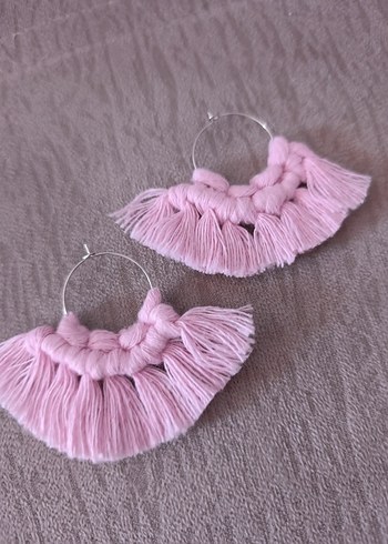 Koton Püsküllü Mini Pembe Bohem Küpe