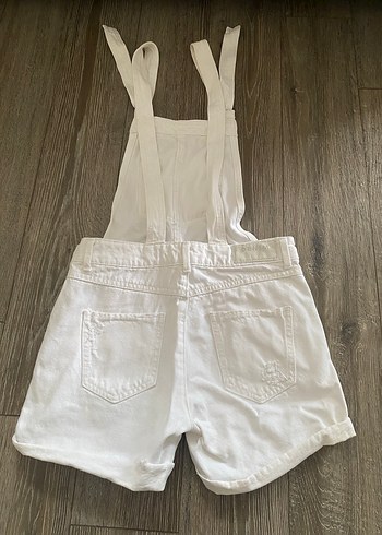 Beyaz Kadın Mini Askılı Kısa Tulum - Görsel 2