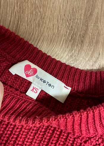 Kırmızı Örgü Kadın Kazak - Görsel 2