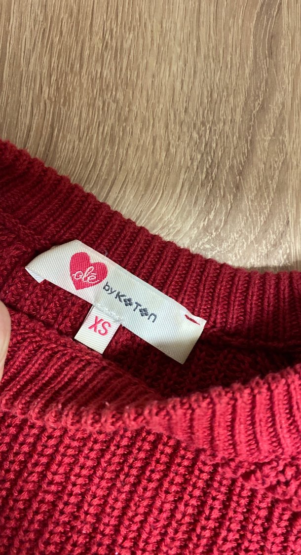 Kırmızı Örgü Kadın Kazak - Görsel 2