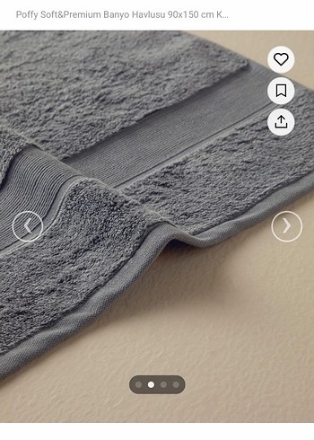 Poffy Soft&Premium Gri Banyo Havlusu 90x150 cm