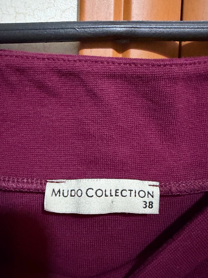 MUDO Bordo  Piliseli  Elbise - Görsel 5