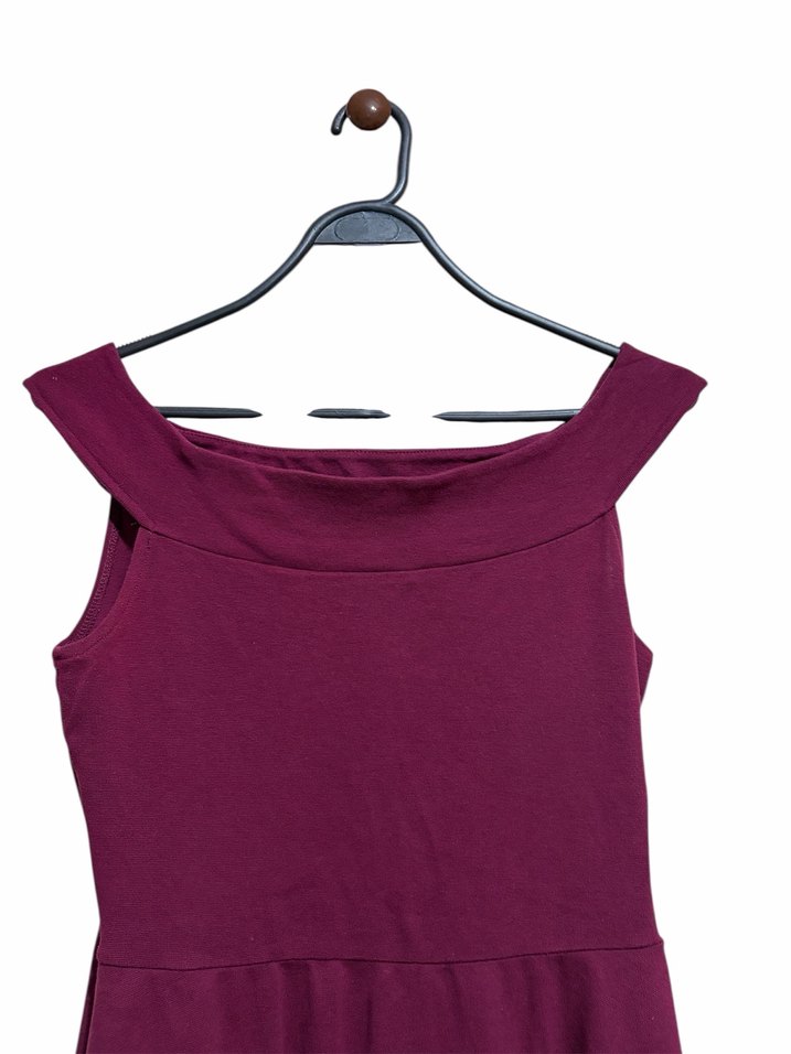 MUDO Bordo  Piliseli  Elbise - Görsel 3