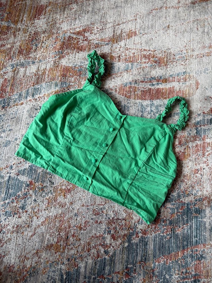 Yeşil  Salaş Midi büstiyer - Görsel 3