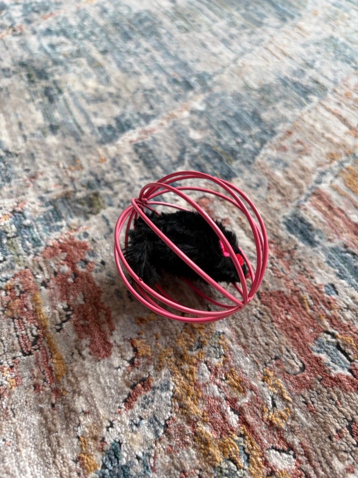 Kedi Oyuncağı Kafesli Top ve Tüylü Fare - Görsel 3