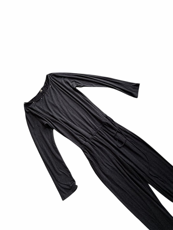 Siyah Kadın Uzun Kollu Tulum - Görsel 4