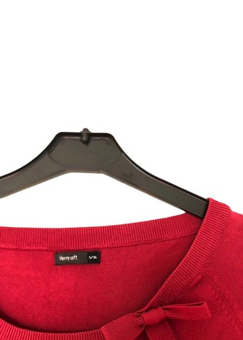 Henry Kırmızı fiyonklu Mini Elbise - Görsel 4