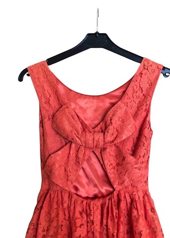 Forever newTuruncu Dantel Mini  Bohem Elbise - Görsel 4