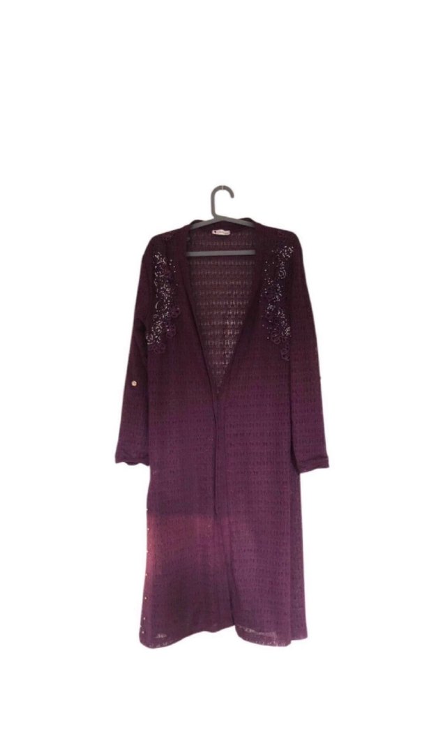 Bordo mürdüm Uzun Kadın Kaban - Görsel 2