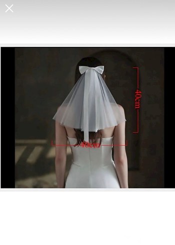 Minimalist Drapeli Beyaz Gelin Duvağı - Görsel 2