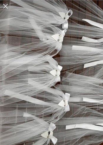 Minimalist Drapeli Beyaz Gelin Duvağı - Görsel 3