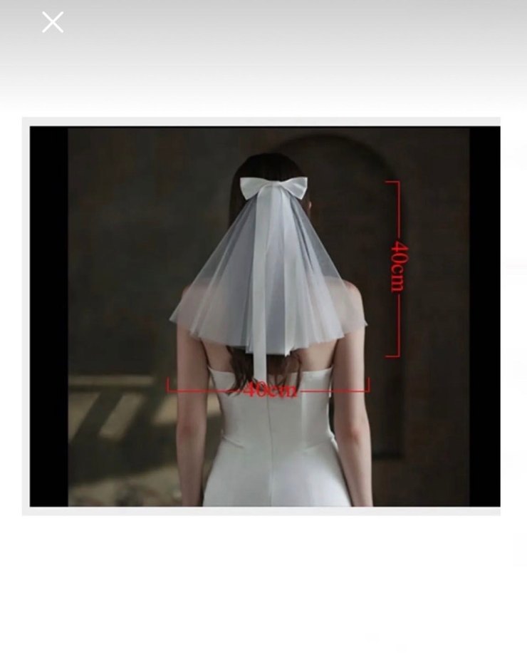 Minimalist Drapeli Beyaz Gelin Duvağı - Görsel 2