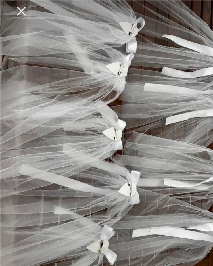 Minimalist Drapeli Beyaz Gelin Duvağı - Görsel 3