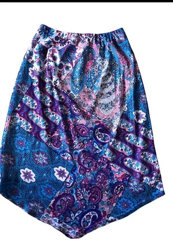 Bohem Uzun Etek Takım Mor Desenli - Görsel 3