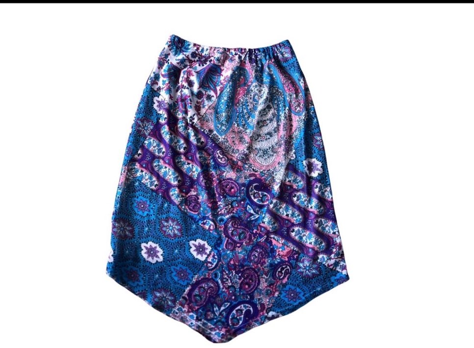 Bohem Uzun Etek Takım Mor Desenli - Görsel 3