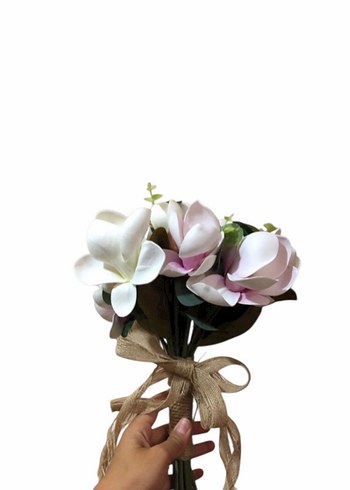 Tasarım Bohem Beyaz Gelin Buketi - Görsel 2